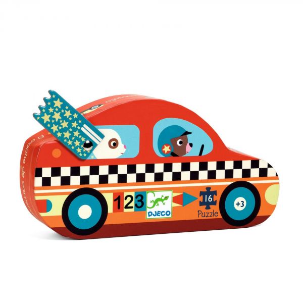 Puzzle silhouette Le bolide 16 pièces