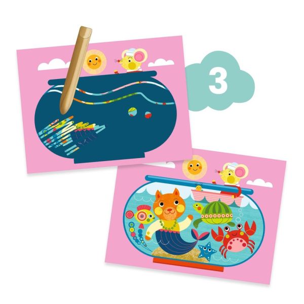 Coffret de 6 activités créatives pour enfant Le chat et ses amis