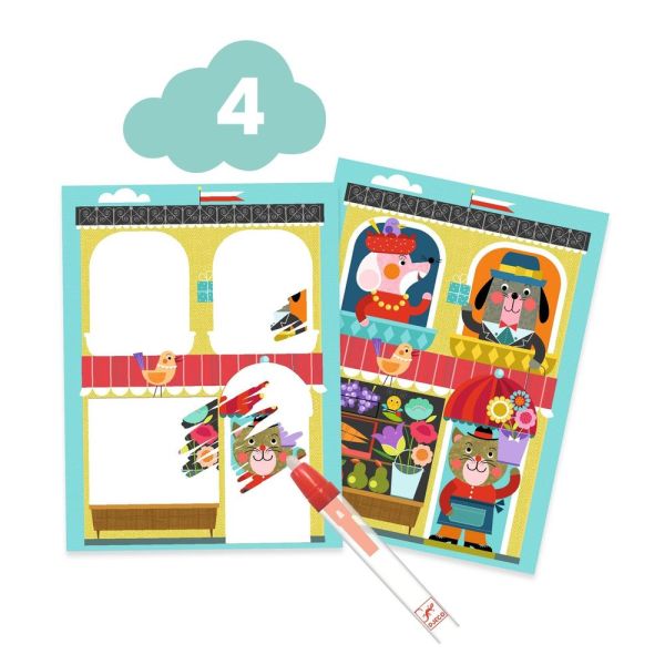 Coffret de 6 activités créatives pour enfant Le chat et ses amis