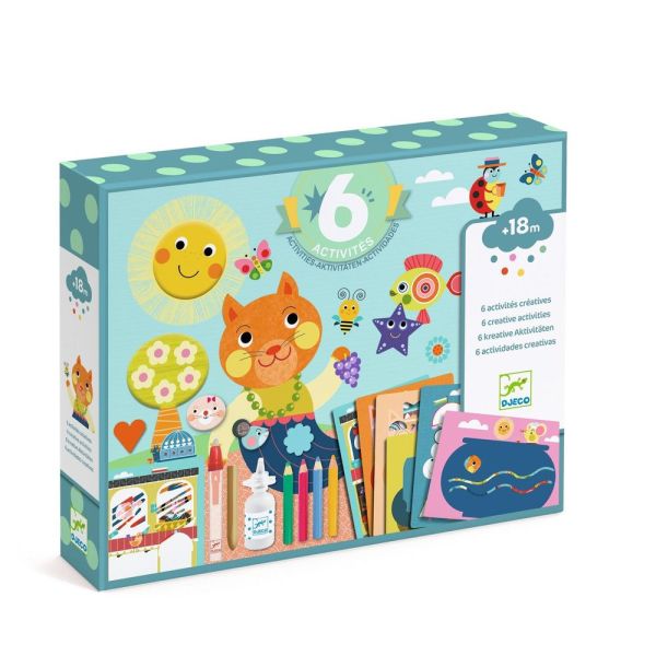 Coffret de 6 activités créatives pour enfant Le chat et ses amis