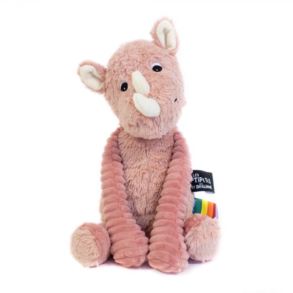 Peluche rhinocéros rose Grobisous Les Ptipotos