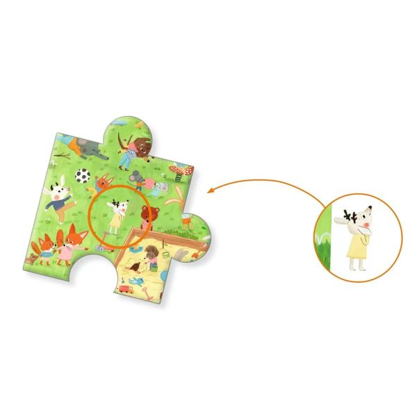 Puzzle d'observation Le square des petits amis 35 pièces