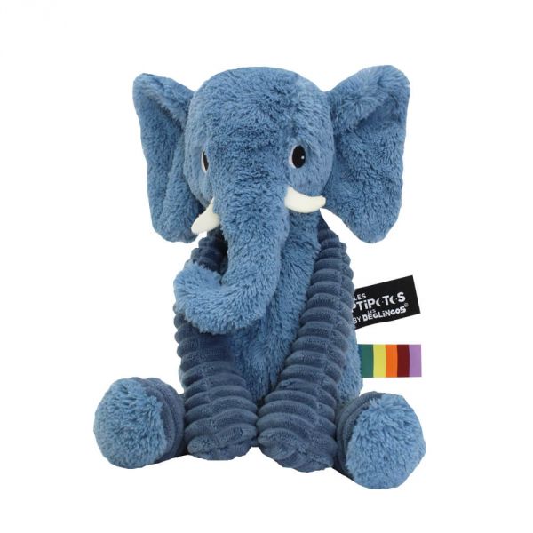 Peluche éléphant bleu Dimoitou Les Ptipotos