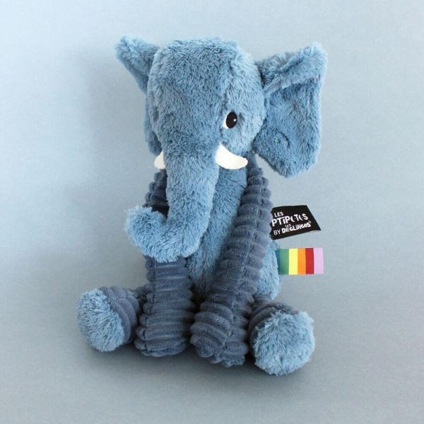 Peluche éléphant bleu Dimoitou Les Ptipotos