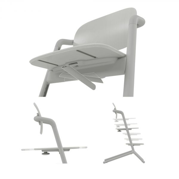 Chaise haute évolutive Lemo Suede Grey