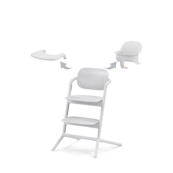 Chaise haute évolutive Lemo 3-en-1 All White