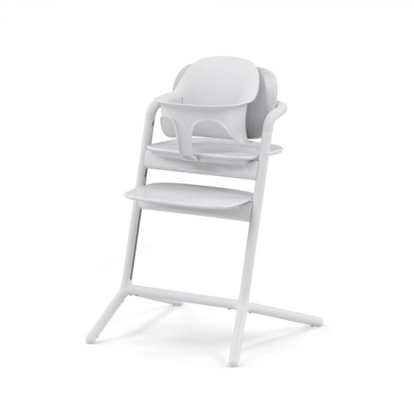 Pack Chaise Lemo 3 en 1 (chaise + babyset + plateau repas) - All White