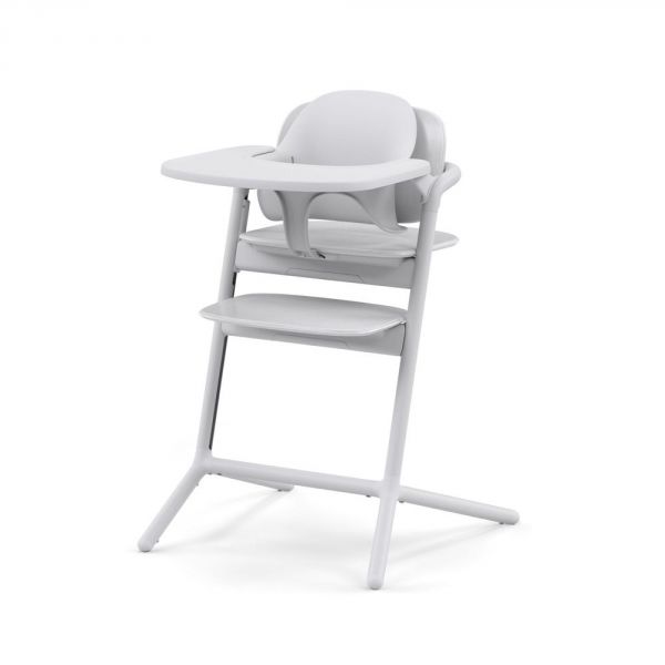 Pack Chaise Lemo 3 en 1 (chaise + babyset + plateau repas) - All White