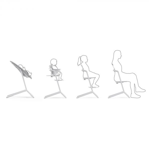 Chaise haute évolutive Lemo 3-en-1 All White