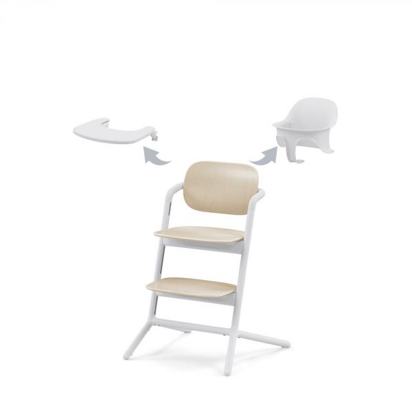 Chaise haute évolutive Lemo 3-en-1 Sand White