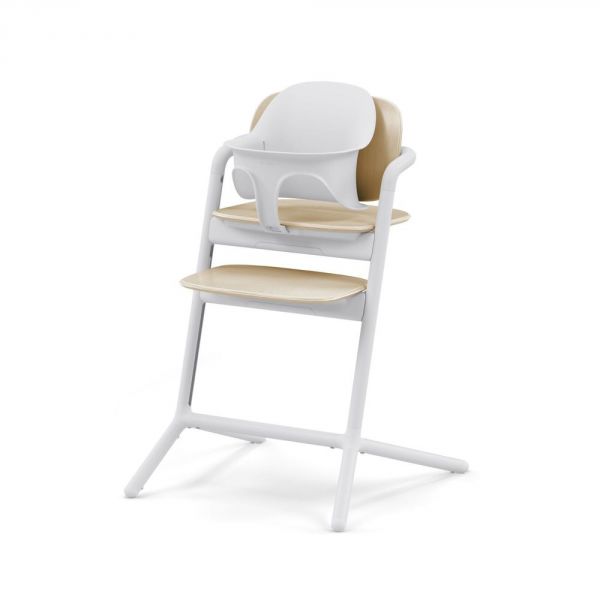 Pack Chaise Lemo 3 en 1 (chaise + babyset + plateau repas) - Sand White