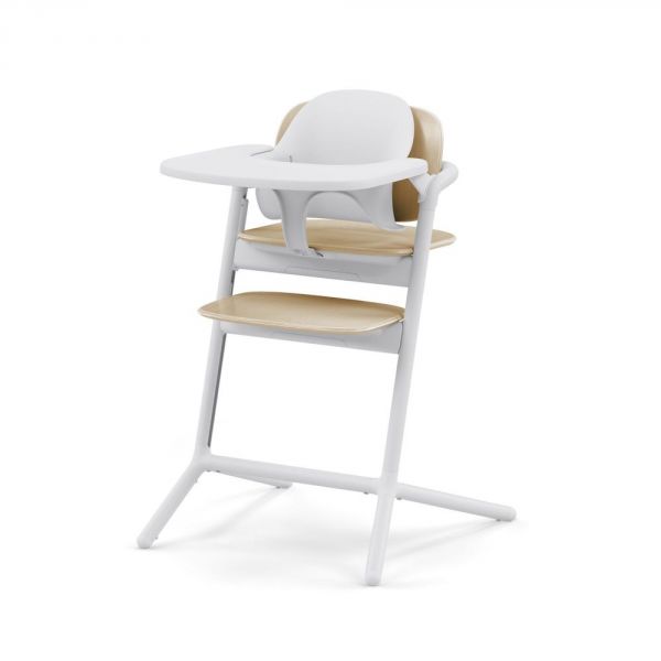 Pack Chaise Lemo 3 en 1 (chaise + babyset + plateau repas) - Sand White