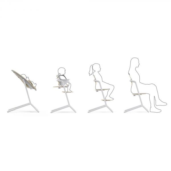 Chaise haute évolutive Lemo 3-en-1 Sand White
