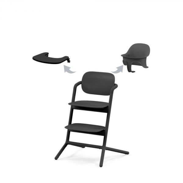 Chaise haute évolutive Lemo 3-en-1 Stunning Black