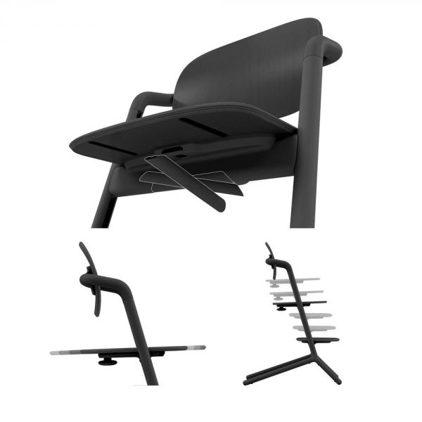 Pack Chaise Lemo 3 en 1 (chaise + babyset + plateau repas) - Stunning Black