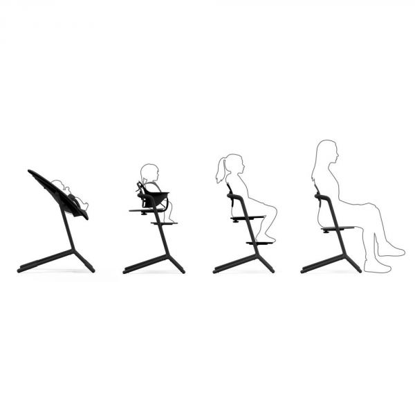 Chaise haute évolutive Lemo 3-en-1 Stunning Black