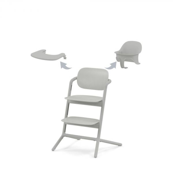 Chaise haute évolutive Lemo 3-en-1 Suede Grey