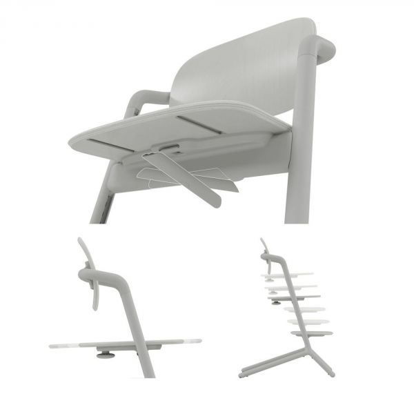 Pack Chaise Lemo 3 en 1 (chaise + babyset + plateau repas) - Suede Grey