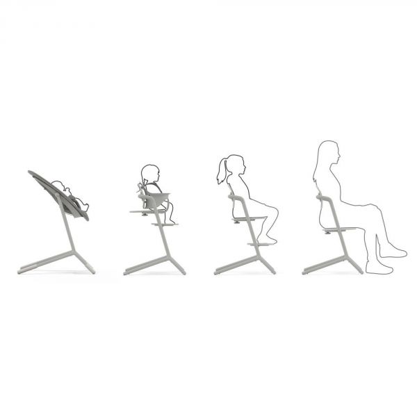 Chaise haute évolutive Lemo 3-en-1 Suede Grey