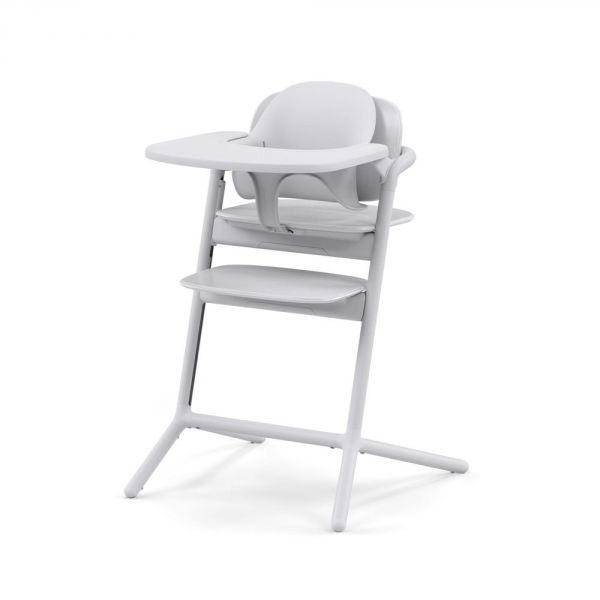 Pack Chaise Lemo 4 en 1 (chaise + transat + babyset + plateau repas) - All White