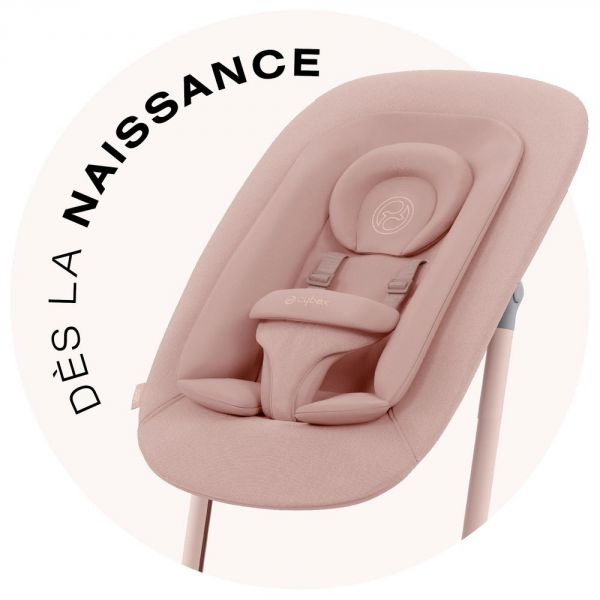 Pack Chaise Lemo 4 en 1 (chaise + transat + babyset + plateau repas) - Pearl Pink