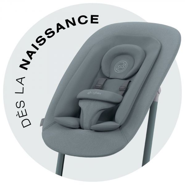 Pack Chaise Lemo 4 en 1 (chaise + transat + babyset + plateau repas) - Stone Blue