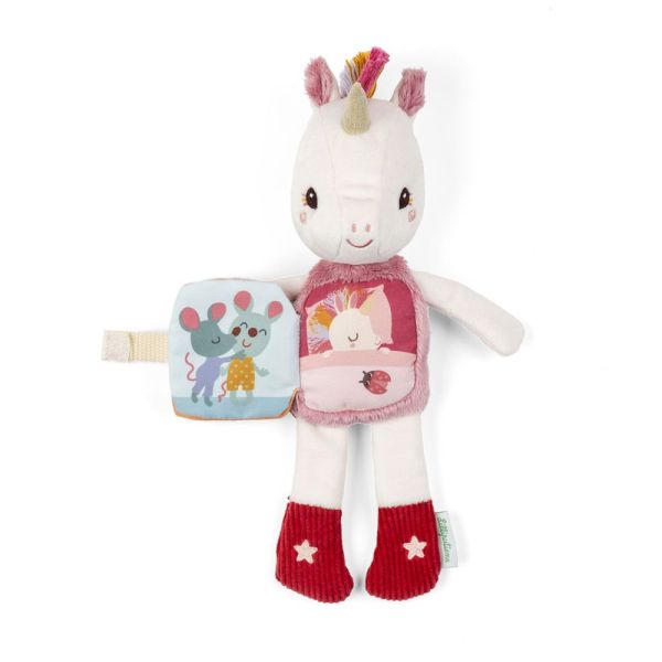 Peluche phosphorescente avec livre en tissu Lena