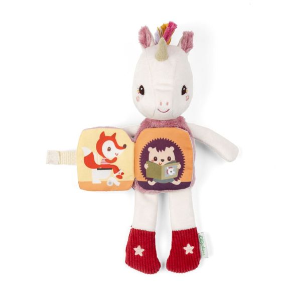 Peluche phosphorescente avec livre en tissu Lena
