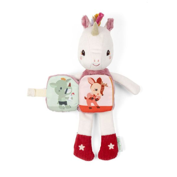 Peluche phosphorescente avec livre en tissu Lena