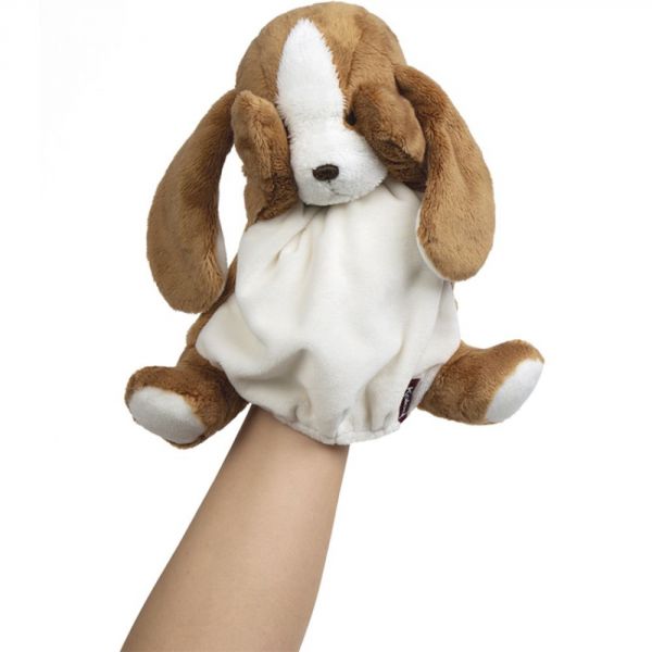 Doudou marionnette Chien Tiramisu