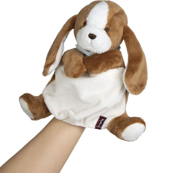 Doudou marionnette Chien Tiramisu