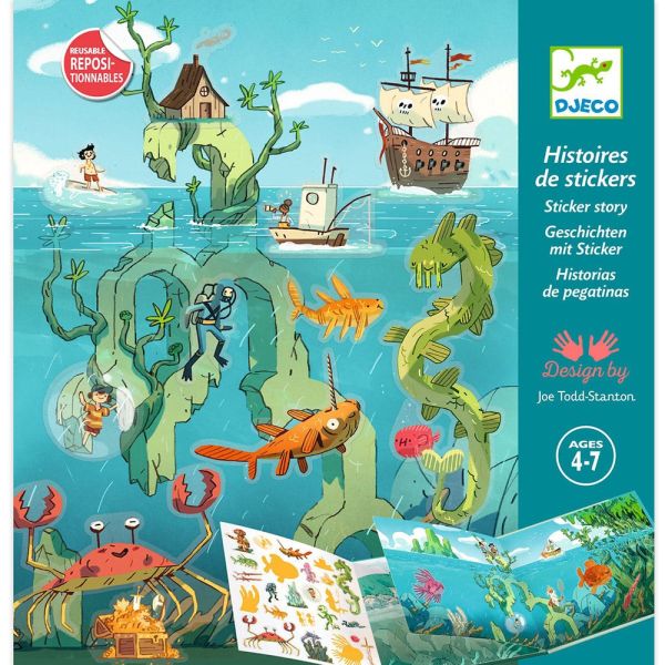 Stickers repositionnables avec décors Les aventures en mer
