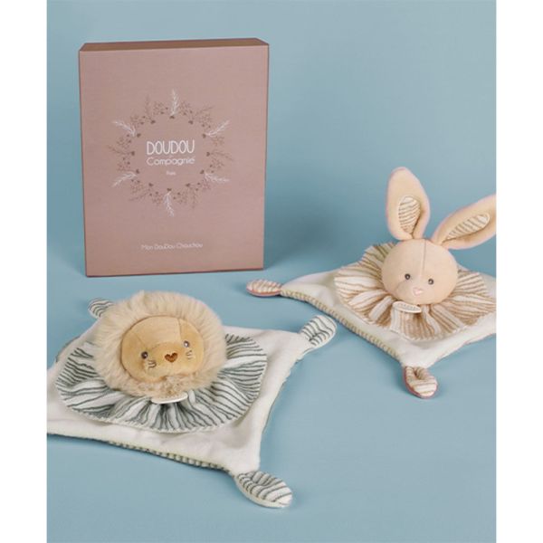 Doudou plat Les Chouchoux 20 cm Lapin