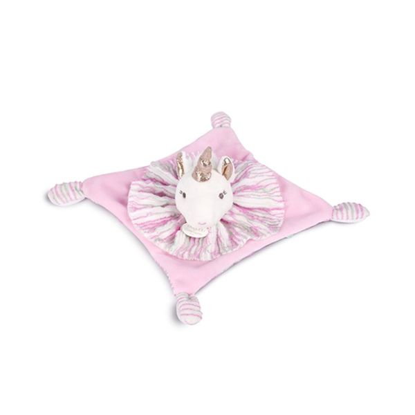 Doudou plat Les Chouchoux 20 cm Licorne