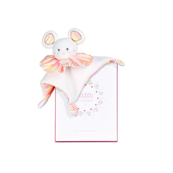 Doudou plat Les Chouchoux 20 cm Souris