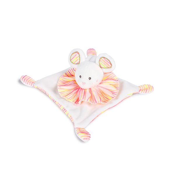 Doudou plat Les Chouchoux 20 cm Souris