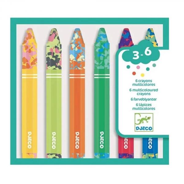 6 crayons multicolores pour enfant
