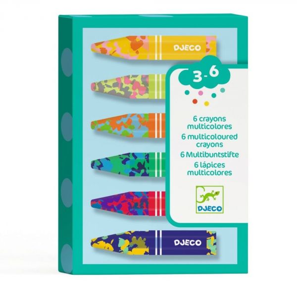 6 crayons multicolores pour enfant