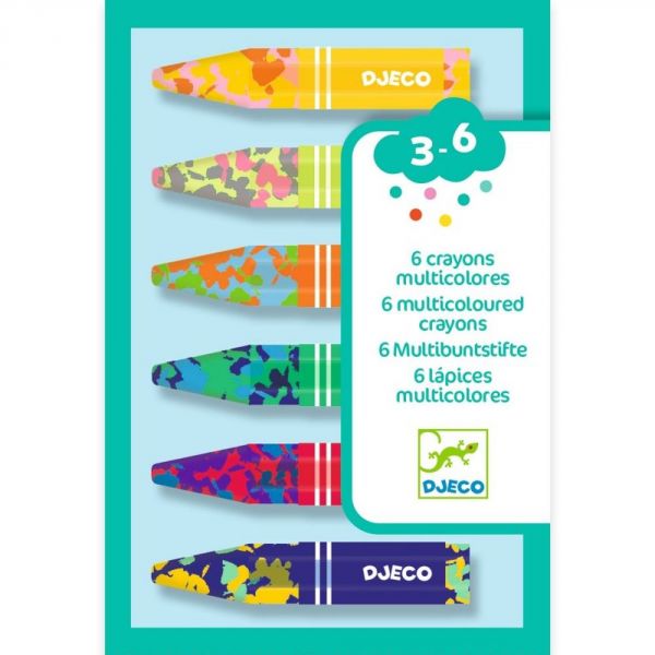 6 crayons multicolores pour enfant