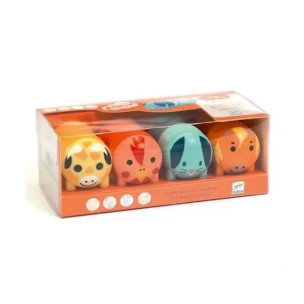 Lot de 4 tampons auto encreurs pour enfant Animaux de la ferme