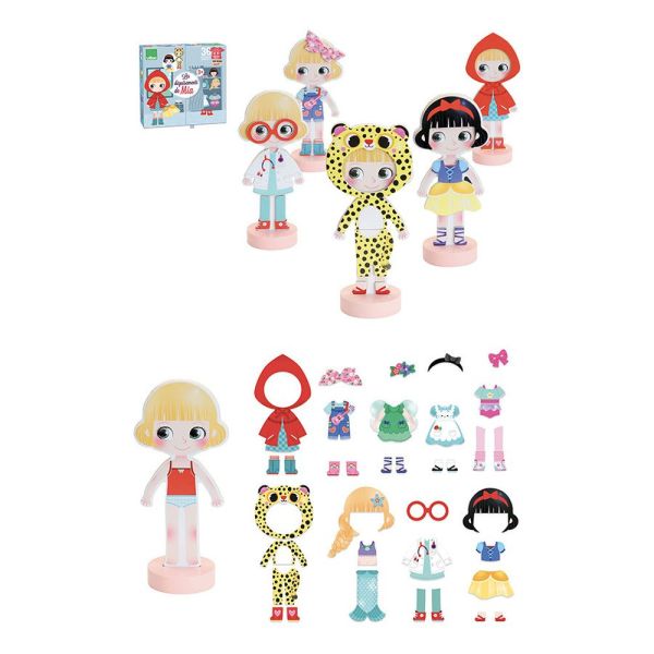 Jeu enfant Poupée magnétique Mia à habiller