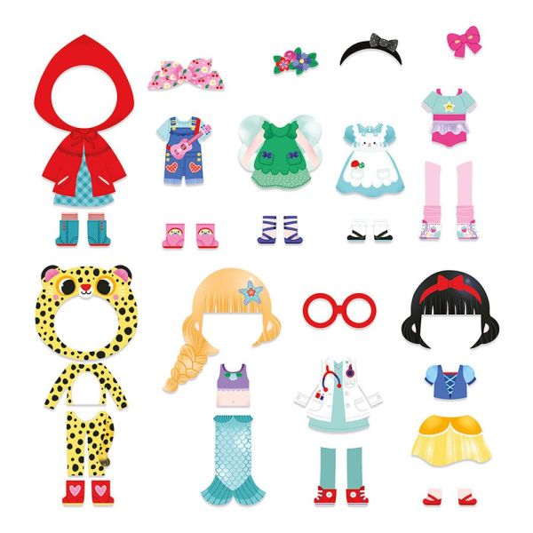 Jeu enfant Poupée magnétique Mia à habiller