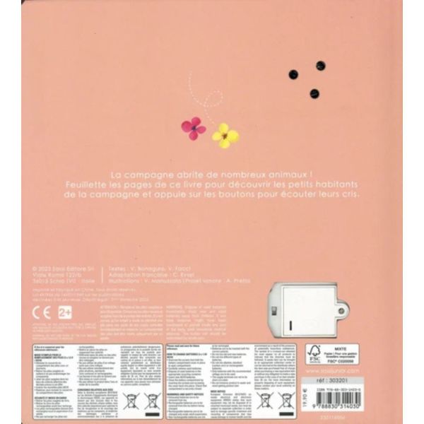 Livre sonore bébé animaux campagne avec sons