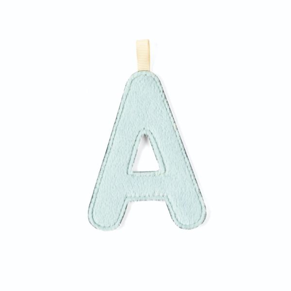 Lettre en tissu phosphorescente bleue A