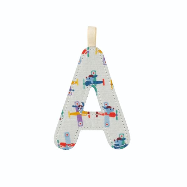 Lettre en tissu phosphorescente bleue A
