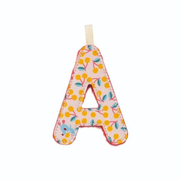 Lettre en tissu phosphorescente rose A