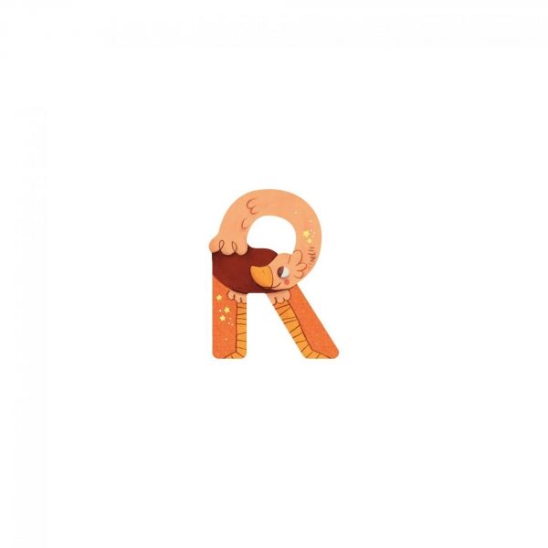 Lettre bois - R orange