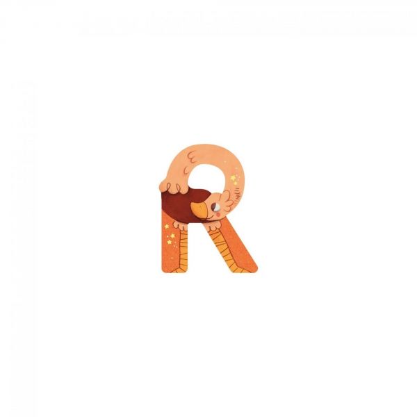 Lettre bois - R orange