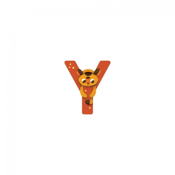 Lettre bois - Y orange