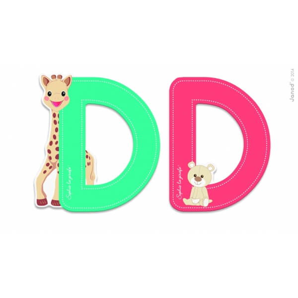 Lettre de l'alphabet Sophie la girafe D